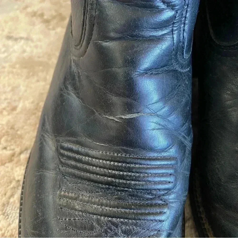 Ariat Men’s Vintage Black Leather Cowboy Boots Embroidered Western 34601: 9D